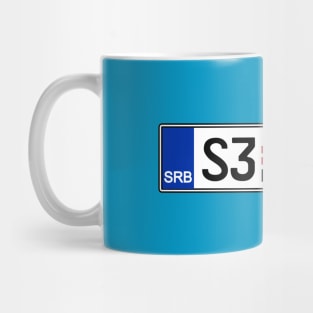 Serbia car license plate Mug